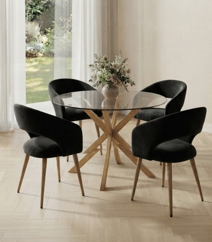 COMEDOR 100CM + 4 SITIAL SIENA