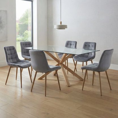 COMEDOR 140X80CM + SILLAS CAPITONE FELPA