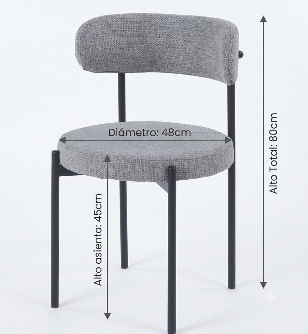 SILLA MK LINO GRIS