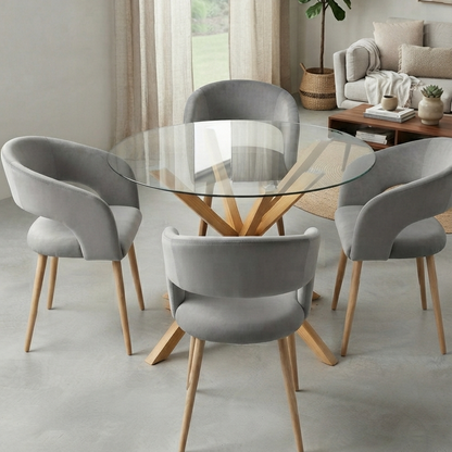 COMEDOR 100CM + 4 SITIAL SIENA