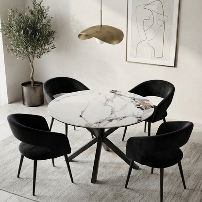 COMEDOR MARMOL 100CM + 4 SITIAL SIENA