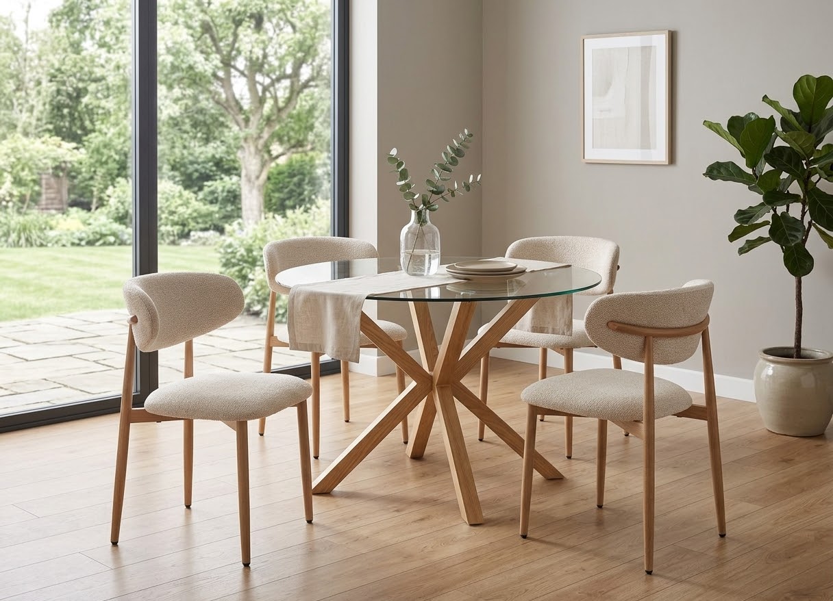 COMEDOR 100CM + 4 SILLAS DIANA