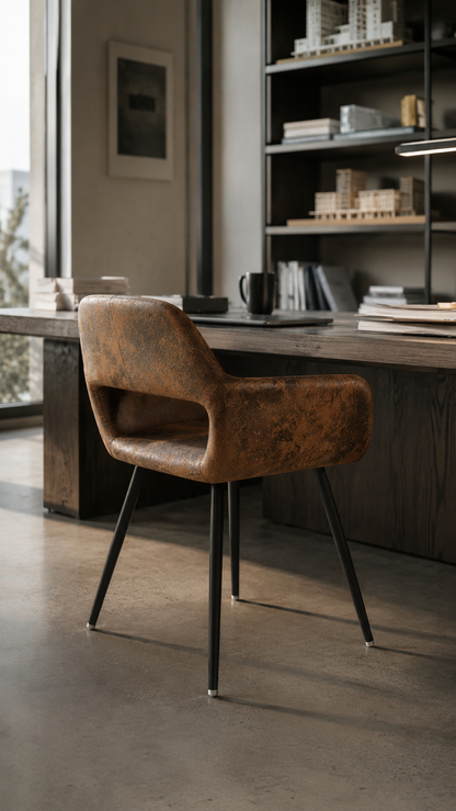 Comedor Circular 100cm + 4 sitiales CAFE