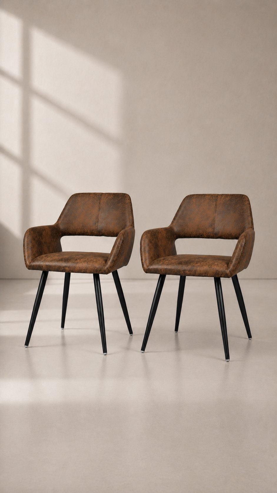 Comedor Circular 100cm + 4 sitiales CAFE