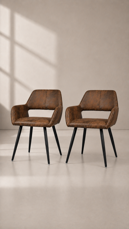 Comedor Circular 100cm + 4 sitiales CAFE