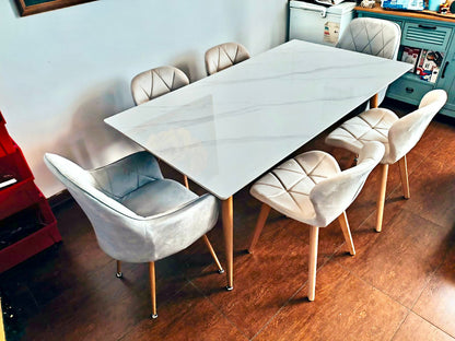 Mesa Rectangular Mármol Blanca 120x80cm