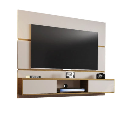 Panel Rack Tv 65" Ambar Blanco invierno Canela