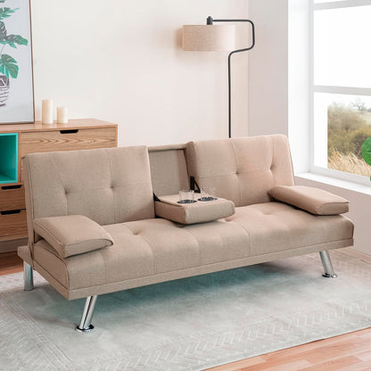 Sofá Cama Apoyabrazos - Lino Beige