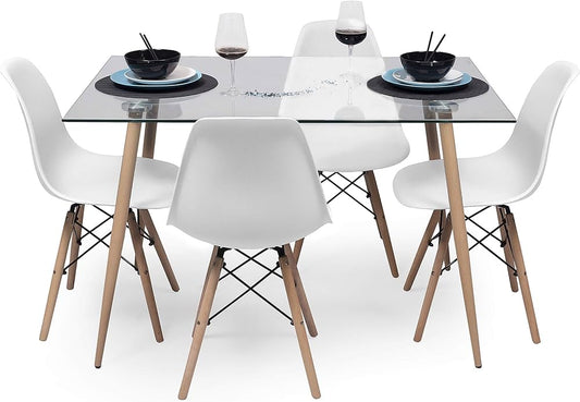 JUEGO COMEDOR 120x80 + SILLAS EAMES