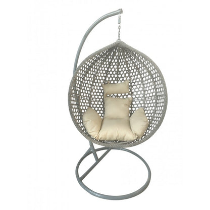 Silla Reposera Colgante Ovalada Gris