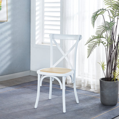Silla Crossback Madera y Rattan - Natural
